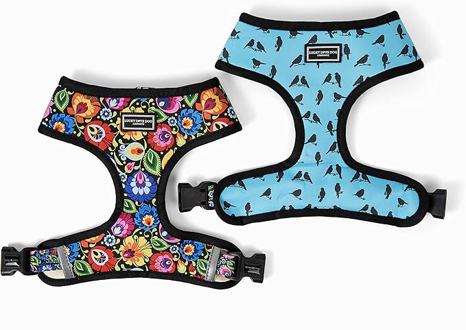 Lucky Love Dog, Soft Reversible Dog Vests, Stylish Dog Accessory (Blackbird, Large)