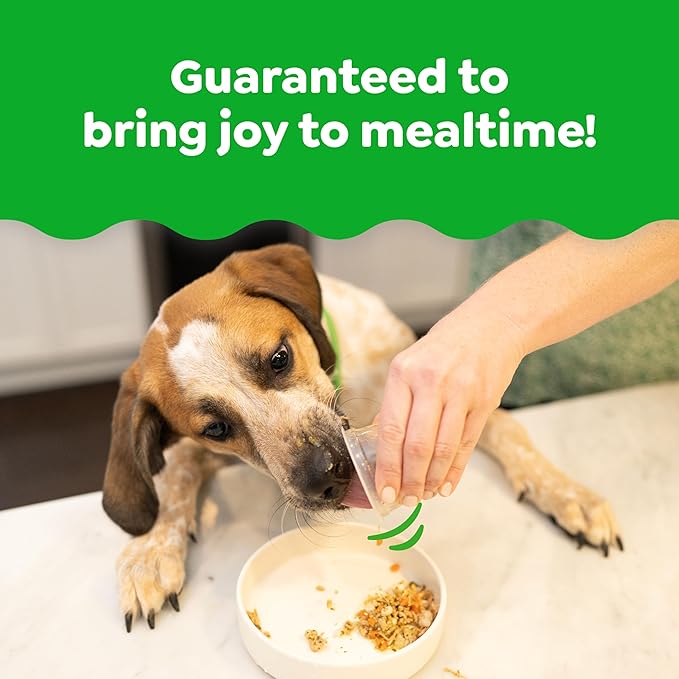 Greenies Smart Topper High Protein Wet Mix-in for Dogs, Duck, Broccoli, Carrots & Barley Recipe in Vitabroth™ Broth - Bone Broth + Vitamins E & B1, Pack of 10