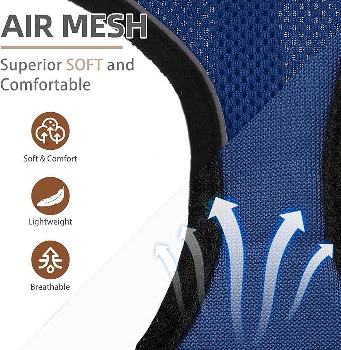 PUPTECK Soft Mesh Dog Harness and Leash Set Pet Puppy Cat Comfort Padded Vest No Pull Harnesses, Solid NavyBlue, S