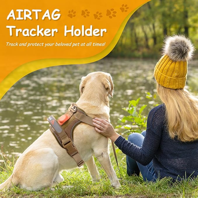 AUROTH Dog Harness Small Sized Dog, Small No Pull Dog Harness, Dog Harness for Small Dogs, Harness Small Size Dog Vest Harness with Handle, Army Yellow S