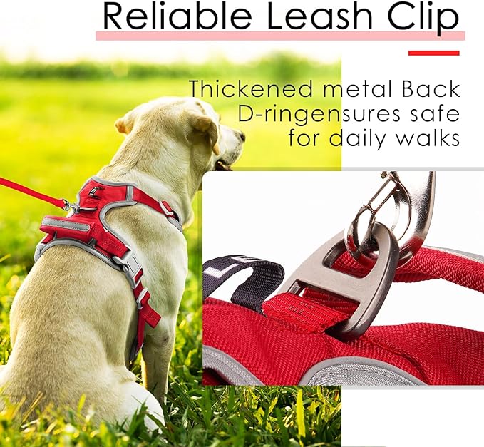 ThinkPet No Pull Harness Breathable Sport Vest with Handle-Dog Harnesses Reflective Adjustable for Medium Large Dogs