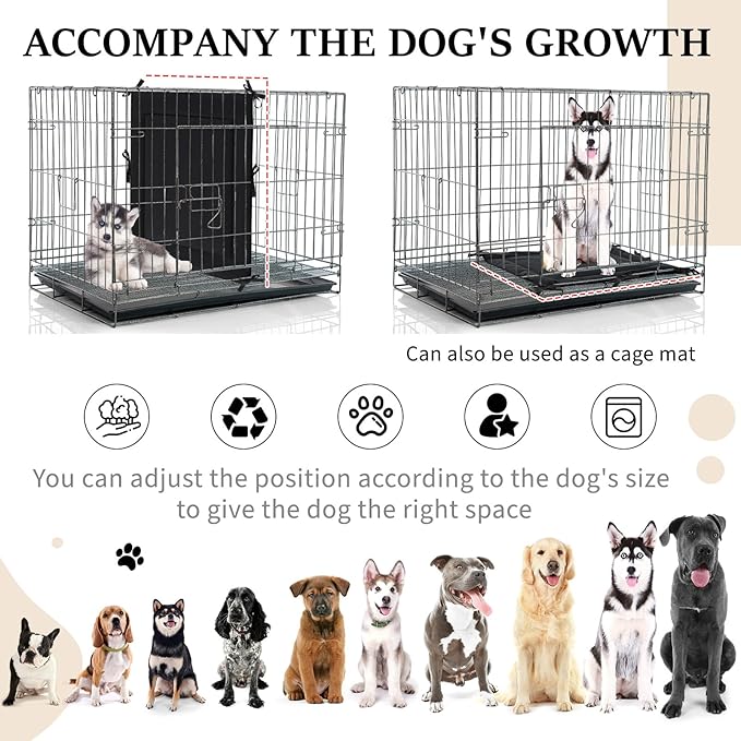 Thyle Dog Crate Divider Panel (Without Crate), Black Thick Dog Kennel Divider with Ties, Puppy Accessories for Puppy Training(24" H X 22.5" W for 36" Crate)