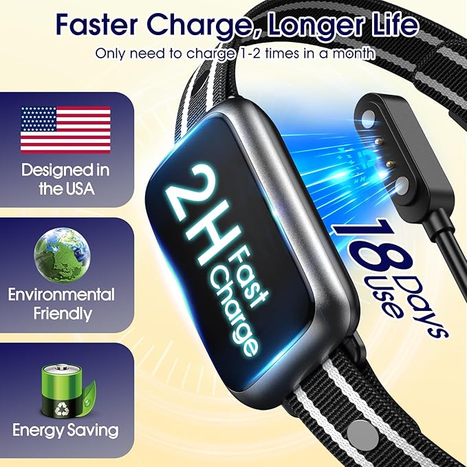 Dog Bark Collar 2 Pack, Smart Bark Collar for Small Medium Large Dogs, Safe & Humane Dog Barking Collar, Automatic Anti Bark Collar with Adjustable Beep Vibration Modes and 7 Sensitivity，Black