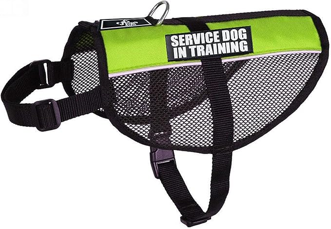Service Dog in Training mesh Vest Harness Cool Comfort. Purchase Comes with 2 Reflective Service Dog in Training Removable Patches. Please Measure Your Dog Before Ordering