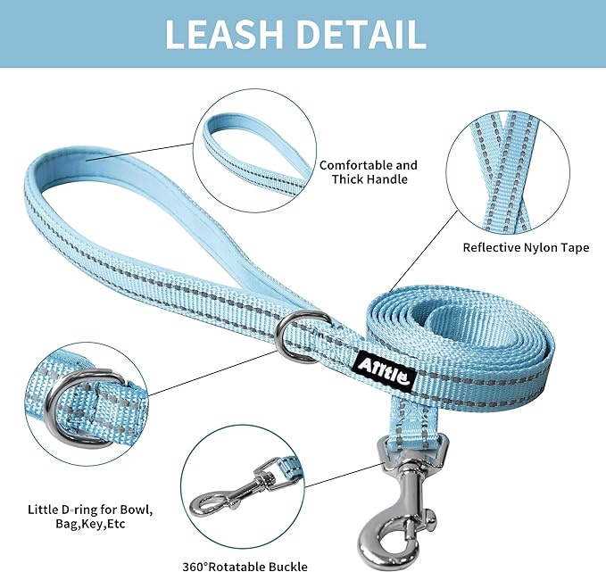 AIITLE Escape Proof Dog Harness - Step in Adjustable Dog Harness No Choke Over with Breathable Mesh and Quick-Release Buckle for Spring- Outdoor Walking, Camping for Medium Dogs Pure Blue XL