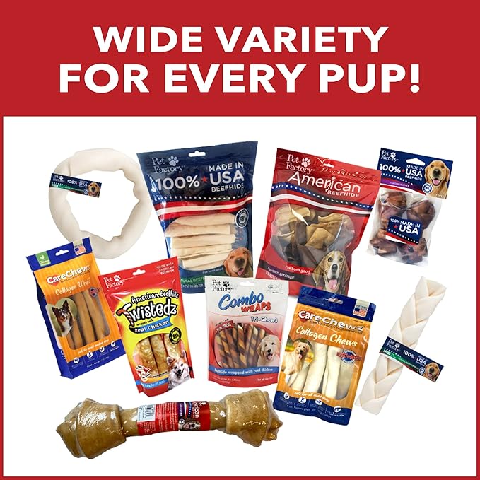 Pet Factory American Beefhide 7" Rolls Dog Chew Treats - Chicken Flavor, 4 Count/1 Pack