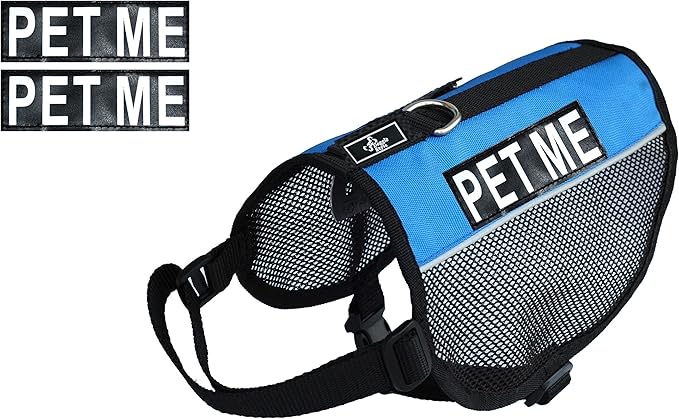 Doggie Stylz Service Dog mesh Vest Harness Cool Comfort Nylon Purchase Comes with 2 Reflective PET ME pathces. Please Measure Your Dog Before Ordering