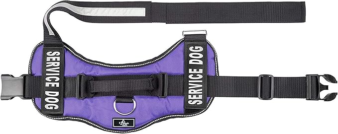 Service Dog Harness with Removable Saddle Bag Backpack Carrier Traveling Carrying Bag. 2 Removable Patches. Please Measure Dog Before Ordering. Made by Doggie Stylz