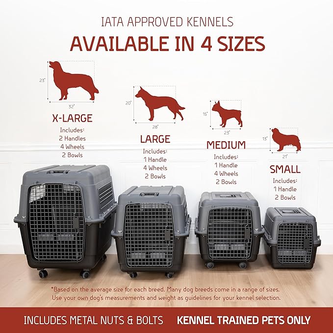 SportPet Designs Plastic Airline Approved Kennels Wire Door Travel Dog Crate, X-Large