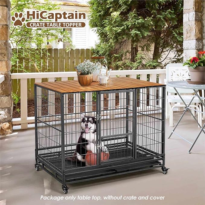 HiCaptain Pet Crate Table Topper – Foldable Wire Dog Kennel Topper Custom Pet Crate Table (M, for 36 inch Crate)