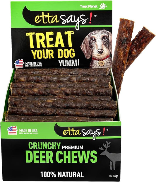 etta says! Premium Crunchy 4.5" Deer Dog Chews - Grain-Free Dog Treats, Good for Teeth, Easy to Digest - Made in The USA (36 Count Pack of 1)