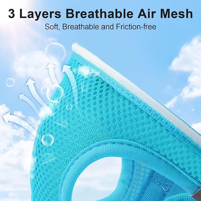 Light Up Dog Harness,LED Dog Harness Rechargeable, Lighted Dog Vest Harness for Night Walking,Reflective Safety Vest for Small Medium Large Dogs,Adjustable Soft Mesh,Blue,M