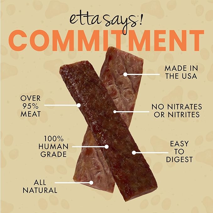 etta says! Variety Pack Snack Bars - Pork + Bacon - Turkey + Bacon - Premium All Natural Meat Treats for Dogs - Human Grade - Made in The USA (6 Count Pack of 1)