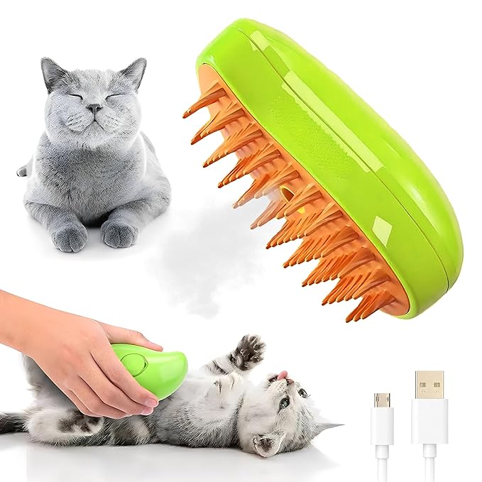 Cat Steam Brush For Shedding, Grooming Tool for Cats and Dogs with Steam Function, Massage, and Shedding Hair Removal - Ideal for Pets, Featuring Weighted Blanket Technology, Hair Brush
