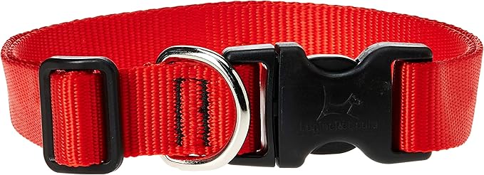 LupinePet Basics 1" Red 16-28" Adjustable Collar for Large Dogs