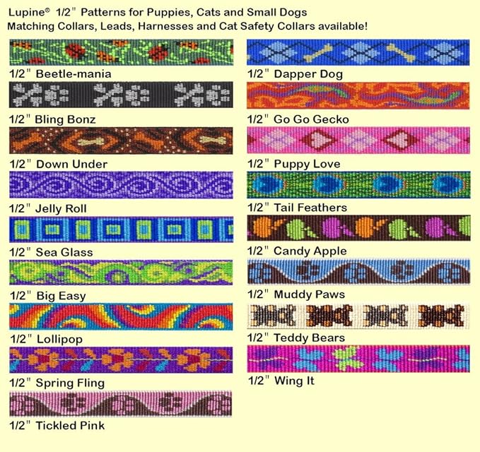 LupinePet Originals 1/2" Tail Feathers 12-18" Step In Harness for Small Dogs