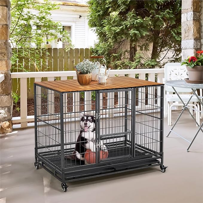 HiCaptain Pet Crate Table Topper – Foldable Wire Dog Kennel Topper Custom Pet Crate Table(XL, for 48 inch Crate)