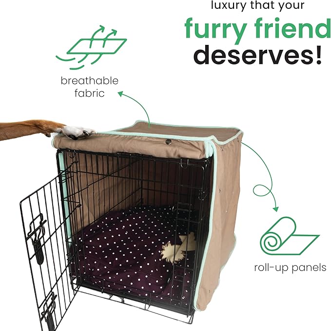 Molly Mutt Wild Horses Dog Crate Cover, 100% Cotton Canvas Cover with 2 Roll-Up Panels, Ideal for Dog or Cat Crate, Durable, Washable, and Free of Harmful Chemicals, 24" x 18" x 21"