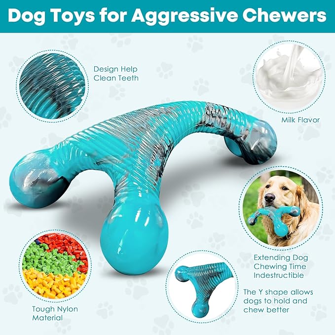 Dog Chew Toy for Aggressive Chewers: Dog Toys for Large Dogs - Indestructible Dog Toys - Tough Dog Toys for Large - Medium-Super Chewer Dogs