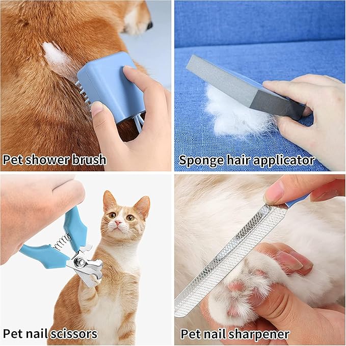 Dog Clippers Grooming Kit and Paw Trimmer,Cordless,Low Noise, Electric Quiet,Rechargeable, Pet Hair Clippers for Thick Coats, Dog Trimmer Grooming, Shaver for Small and Large Dogs Cats