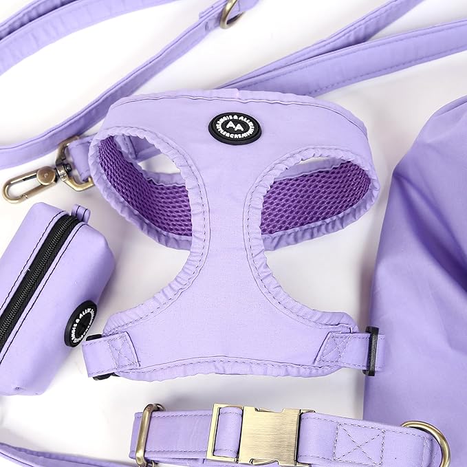 Angie and Allie Organic Cotton Dog Harness,No Pull Pet Harness with Leash D-Ring,Adjustable Soft Padded Dog Vest,Comfortable,Sustainable,Breathable and Stylish for Your Canine Companion