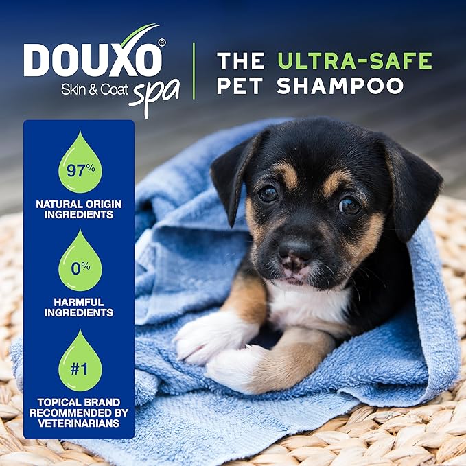 DOUXO® Skin & Coat SPA - Ultra-Safe Puppy Shampoo, 16 fl oz, Skin-Friendly Formula Cleans and Hydrates, Leaves Coat Soft and Plush