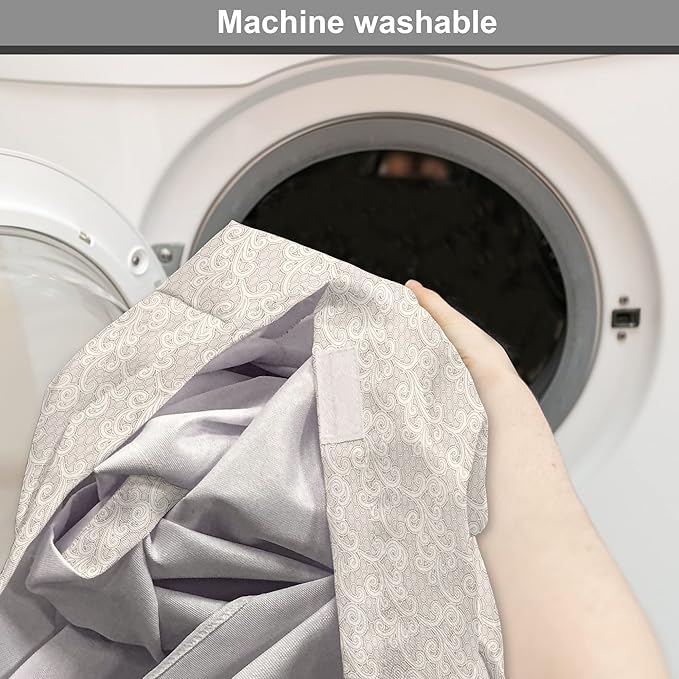 Lunarable Cream Dog Crate Cover, Old Lace Design with Soothing Color Scheme Vintage Style Classical Inspired Image, Easy to Use Pet Kennel Cover for Medium Large Dogs, 48 Inch, Cream Tan