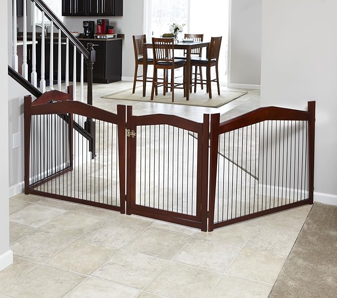 Merry Pet 2-in-1 Configurable Pet Crate and Gate, Brown, Large
