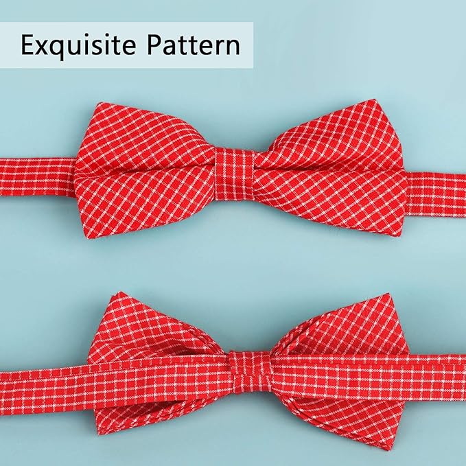 Segarty Dog Bow Tie Plaid, Bowties for Dogs, Adjustable Dog Bow Collar, Pet Grooming Bows for Dogs Cats Boy and Girl Small Medium Large Dogs Wedding Thanksgiving Christmas Costumes Neck Bow Attachment