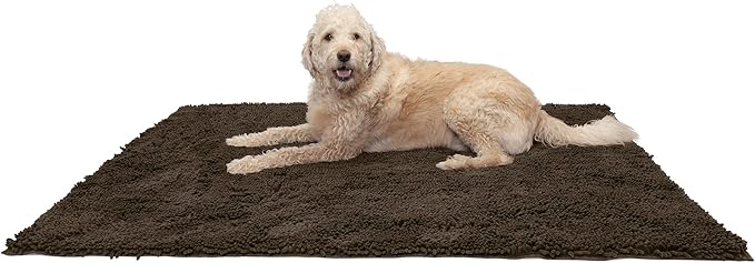 Furhaven 60" x 48" Highly Absorbent Dog Door Mat for Muddy Paws, 100% Washable, Perfect for Entryway, Kitchen, & Bathroom Use - Chenille Shammy Rug - Mud (Brown), Jumbo Plus/XXXL