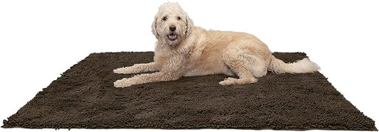 Furhaven 60" x 48" Highly Absorbent Dog Door Mat for Muddy Paws, 100% Washable, Perfect for Entryway, Kitchen, & Bathroom Use - Chenille Shammy Rug - Mud (Brown), Jumbo Plus/XXXL
