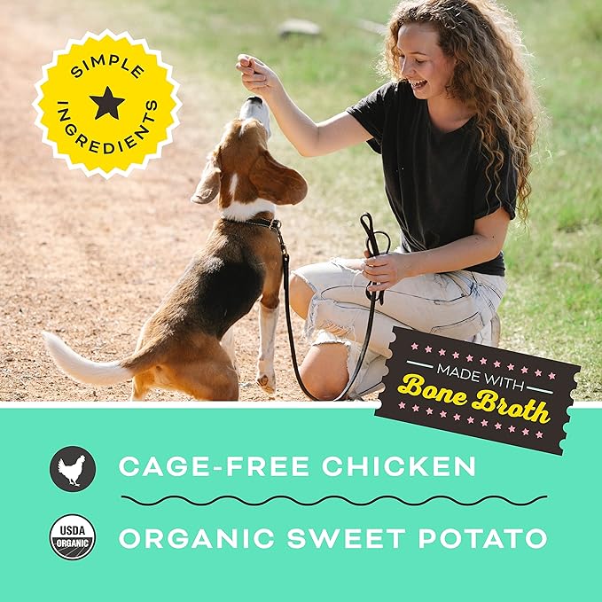 Primal Chicken Jerky Dog Treats Made with Broth, Give Pieces a Chance Training Treat for Dogs, 4 oz