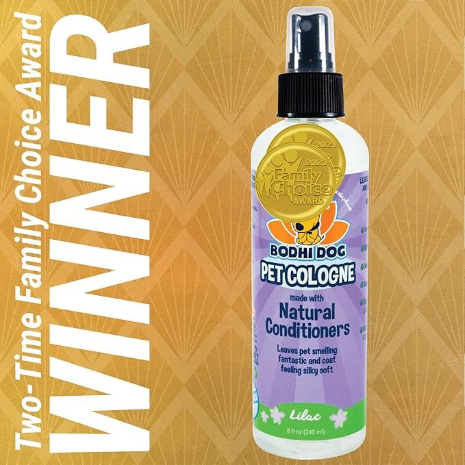 Bodhi Dog Natural Dog Cologne (Lilac) - Premium Scented Deodorizing Pet Perfume with Conditioner for Dogs & Cats - Keeps Pets Fresh & Clean - Gentle and Safe Formula, Made in USA (8 Fl Oz)