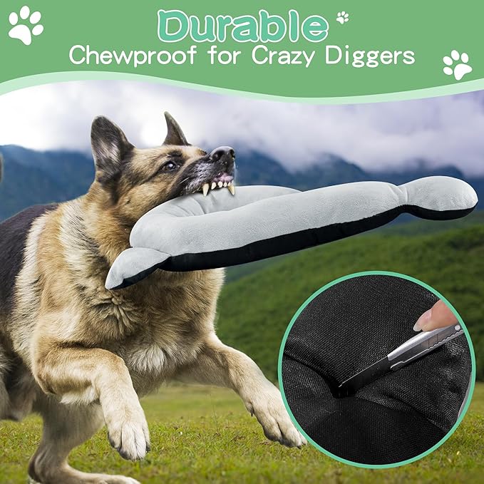 HOMBYS Chewproof Dog Claming Pillow, Indestructible Curl Up Question Mark Pillow for Small Large & Medium Dogs, Washable Dog Bed Pillow Cozy Dog Body Pillow, L (27.3"x15.6")