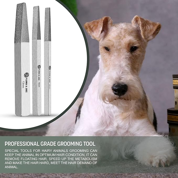 FLAMIA & JABZ Stripping Metal Stones & Nail File for Dogs, Cats & Pets (3 Piece Pack)