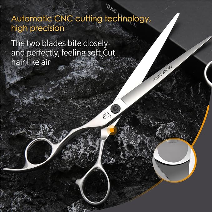 Dog Grooming Scissors: 7.0" Left Handed Pet Shears Made Of Advanced Stainless Steel Alloy for Trimming Dogs Cats and Other Pets Face and Paws