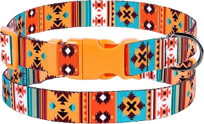 Southwest Dog Collar Tribal Pattern Adjustable Puppy Pet Collars for Small Medium Large Dogs Aztec Print (Southwest, Neck Fit 10"-13")
