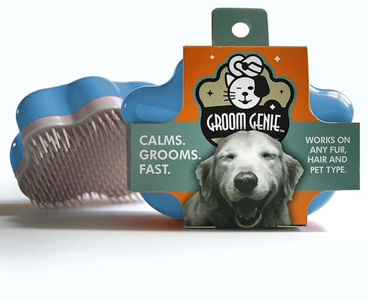 Small 4" Dog Pet Hair Massaging Brush Grooming Tool for Cats Dogs Long or Short Hair Royal Relief Blue