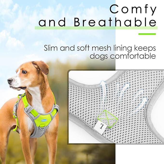 ThinkPet No Pull Harness Breathable Sport Vest with Handle-Dog Harnesses Reflective Adjustable for Medium Large Dogs