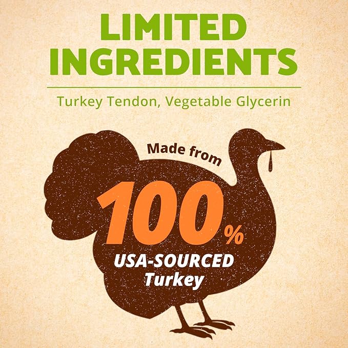 Afreschi Natural Turkey Tendon Bone (L) 1 Unit per Pack, Dog Treats for Signature Series, All Natural Human Grade Puppy Chew, Turkey Sourced from USA, Hypoallergenic, Rawhide Alternative