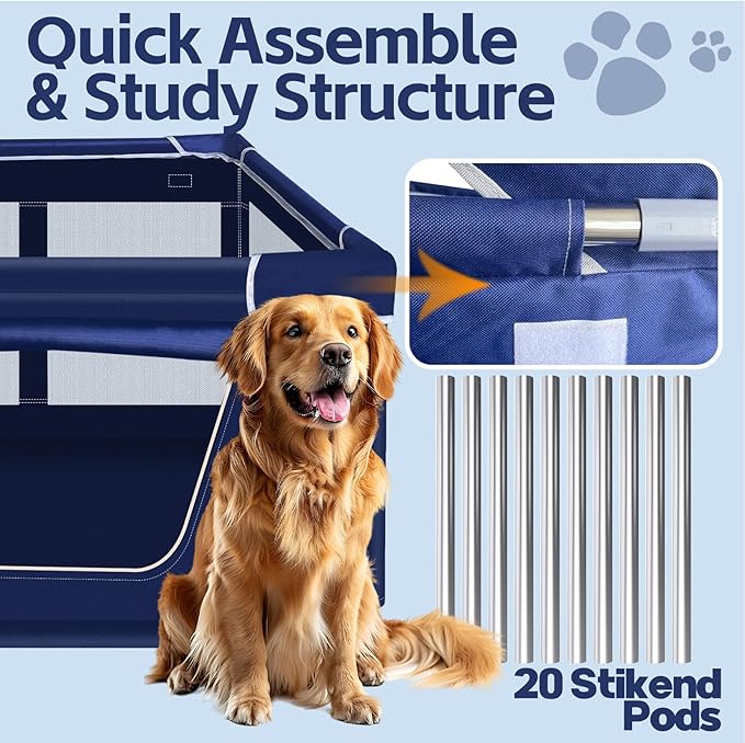 42x42x26 Inches Dog Playpens，Puppy Playpen with Gate for Puppies or Small Dogs, Dog Fence Pet Playpen for Indoor & Outdoor