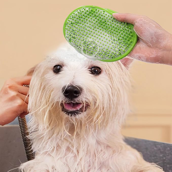 3PCS Pet Grooming Kit: Shampoo Massage Gloves, Hair Fur Remover for Bathing, Shedding Brush for Short & Long Fur