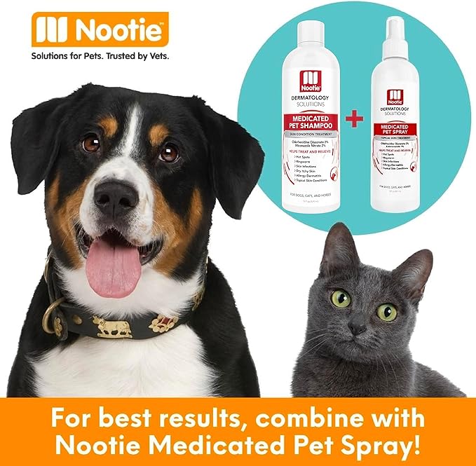 Nootie Medicated Pet Shampoo, Dog Shampoo, Cat Shampoo, Formulated for Veterinarians, Sold in Over 10,000 Vet Clinics Worldwide - 8oz