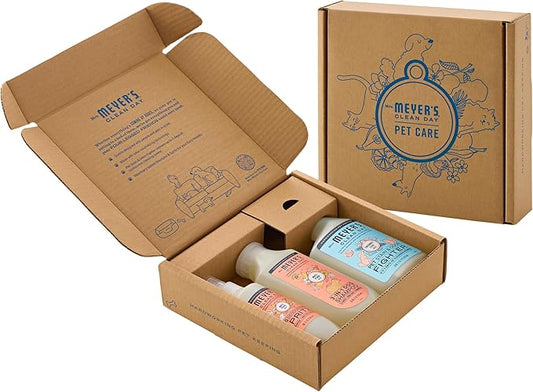 Mrs. Meyer's Clean Day Dog Care Kit, Includes 3in1 Dog Shampoo - White Peach, Dog Deodorizing Spritz - White Peach and Pet Stain & Odor Fighter - Coconut Leaf