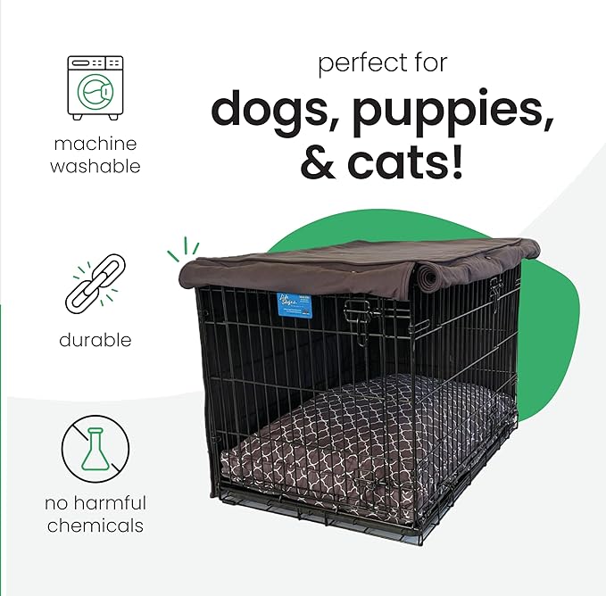 Molly Mutt I'm a Realist Dog Crate Cover, 100% Cotton Canvas Cover with 2 Roll-Up Panels, Ideal for Dog or Cat Crate, Durable, Washable, and Free of Harmful Chemicals, 48" x 30" x 33"