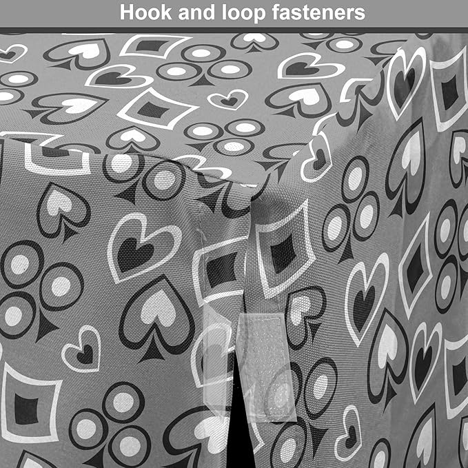 Lunarable Casino Dog Crate Cover, Playing Cards Abstract Style with Monochrome Display Gambling Theme, Easy to Use Pet Kennel Cover for Medium Large Dogs, 42 Inch, Black White Grey