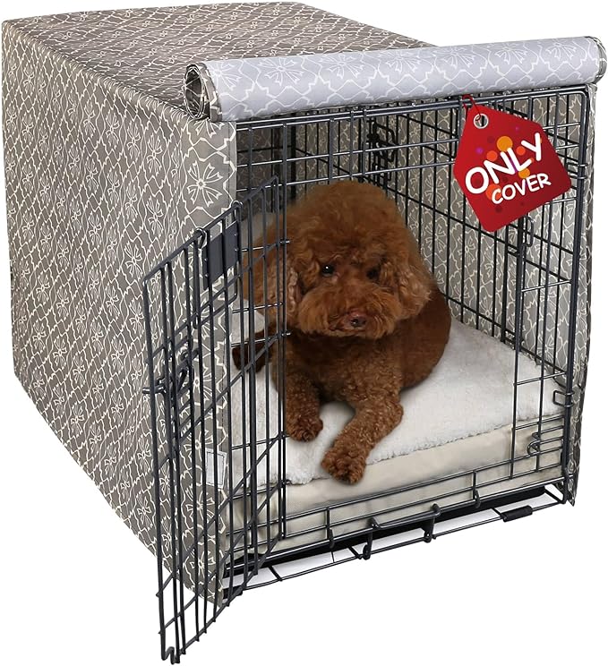 Explore Land Pattern Dog Crate Cover for 54 Inches Wire Cage, Heavy-Duty Polyester 1 2 3 Doors Standard Metal Pet Kennel Enclosure (Vintage Violet)