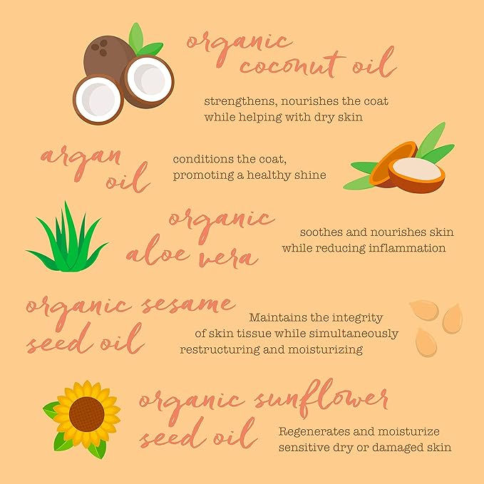 Hydrating Leave-in Spray for Dogs | Organic Coconut & Argan Oil Formula | Conditioner Substitute | Detangler, Dematting & Shine Enhancer | Skin & Coat Care | USA-Made - 7.1 oz