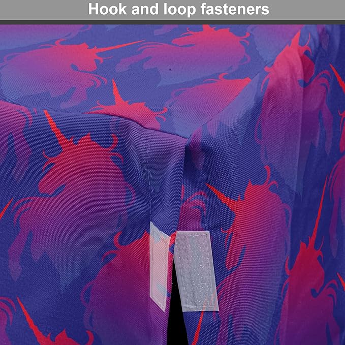 Lunarable Myth Dog Crate Cover, Pattern with Unicorn Silhouettes in Ombre, Easy to Use Pet Kennel Cover for Medium Large Dogs, 48 Inch, Indigo Magenta