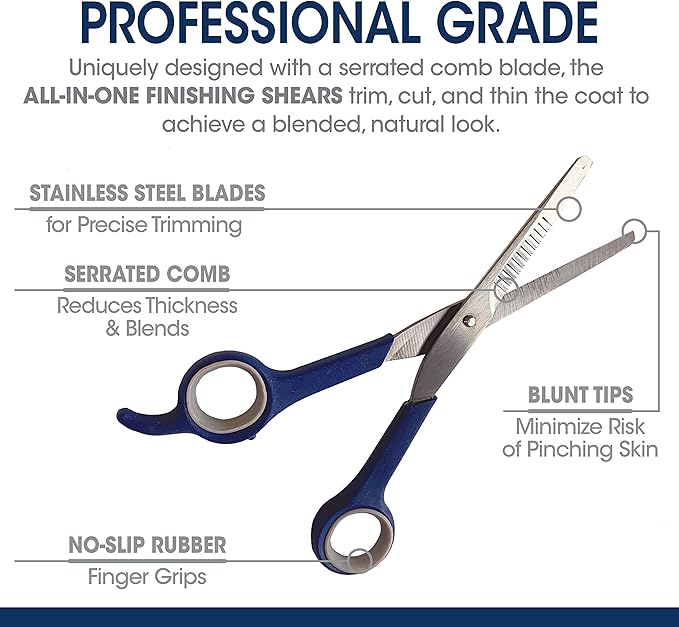 Four Paws Magic Coat Professional Series All-in-One Finishing Shears for Dogs, Dog Grooming Scissors, 1 Count